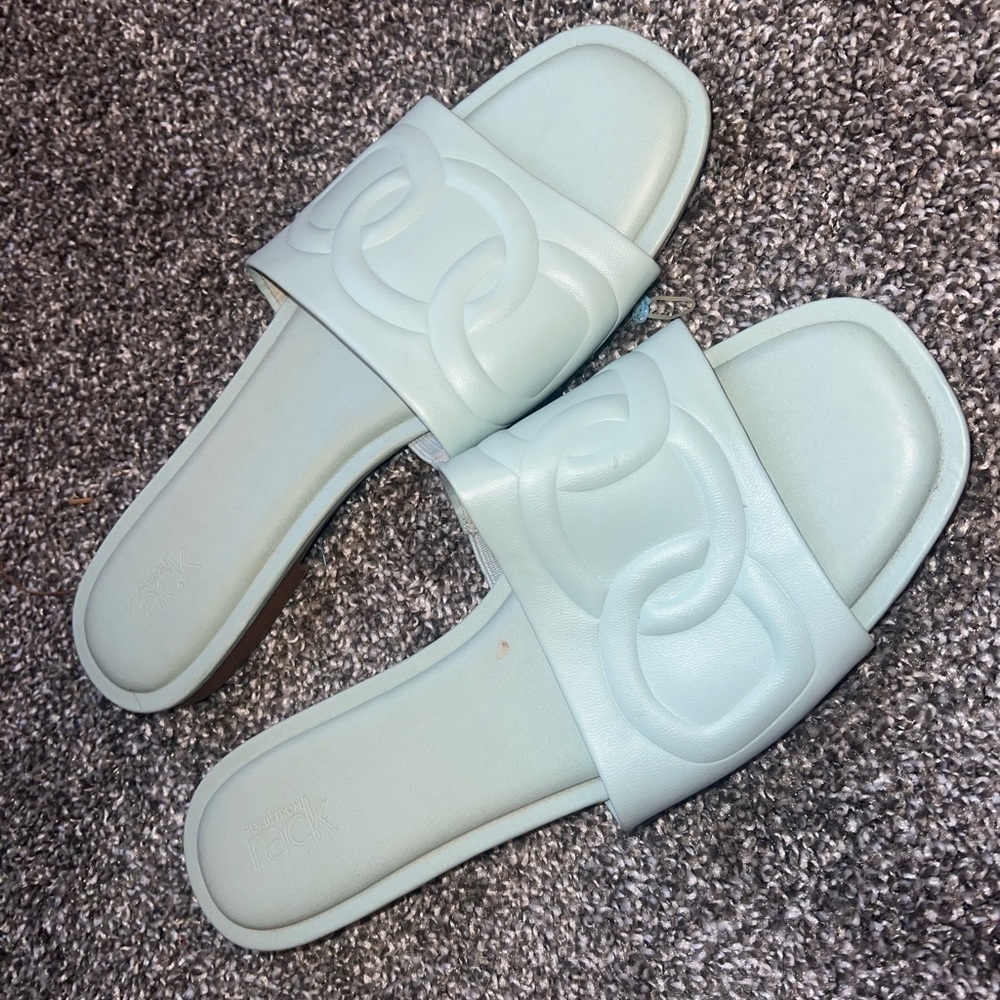 Women's Slide Sandals in Light Blue